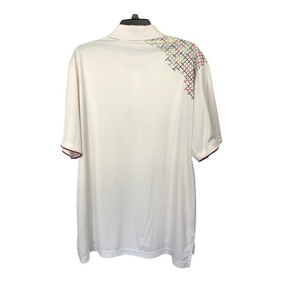 Adidas | Climacool Mens White Abstract Design Polo Shirt L - Picture 2 of 5